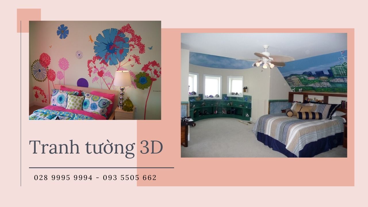 Vẽ tranh tường phòng ngủ 3D