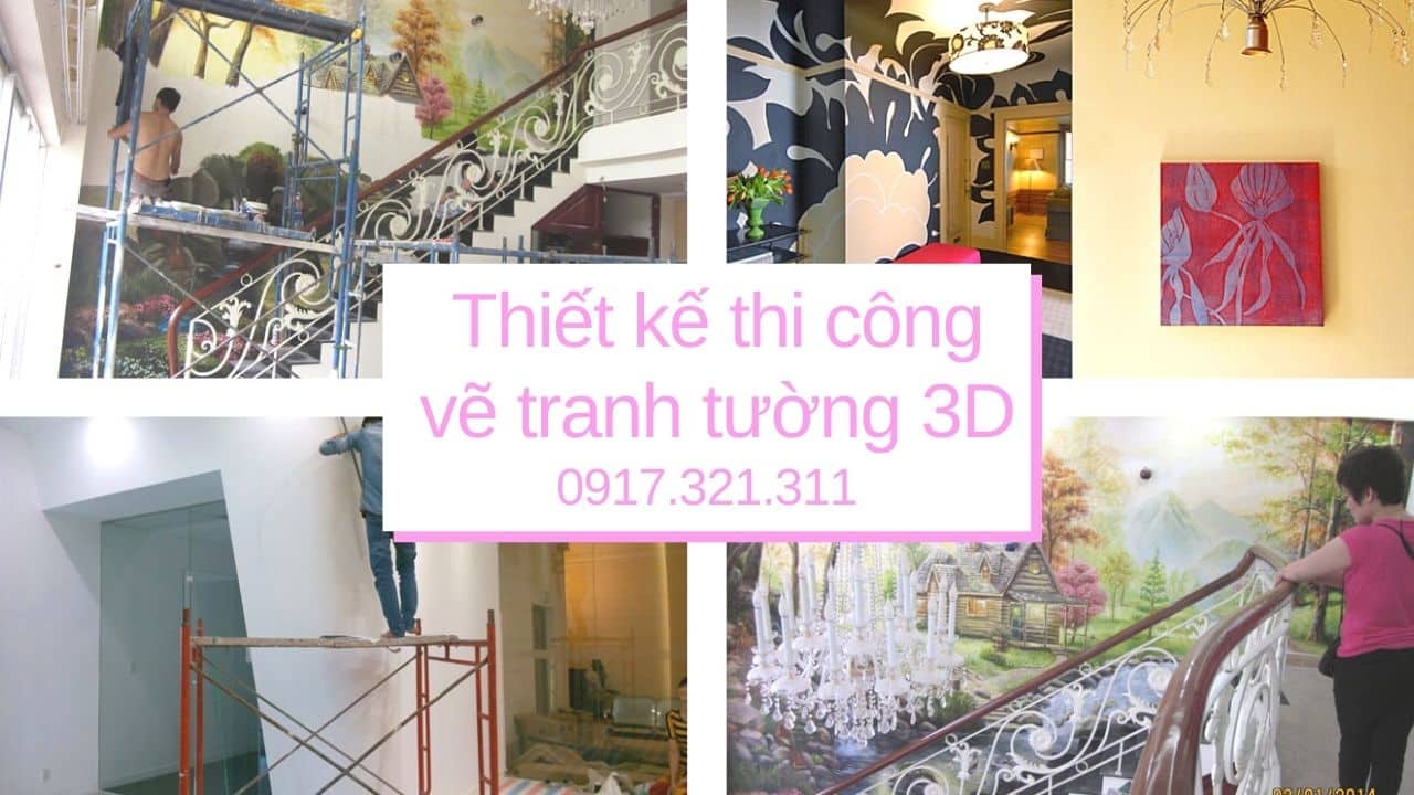 Nhận thiết kế thi công vẽ tranh tường 3D