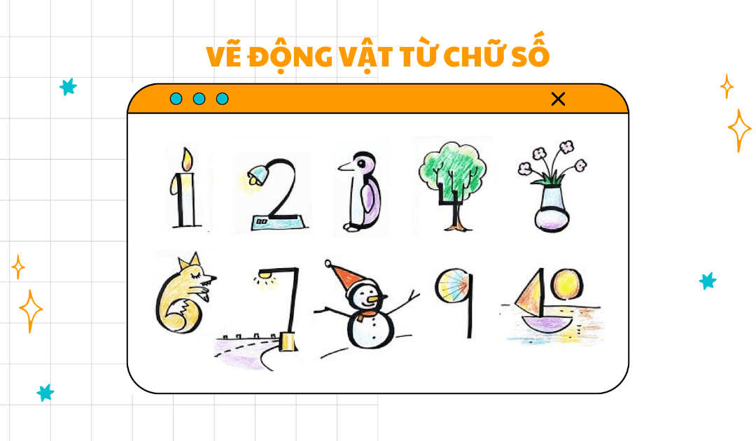 CÁCH VẼ CON VẬT BẰNG CHỮ SỐ CHO BÉ