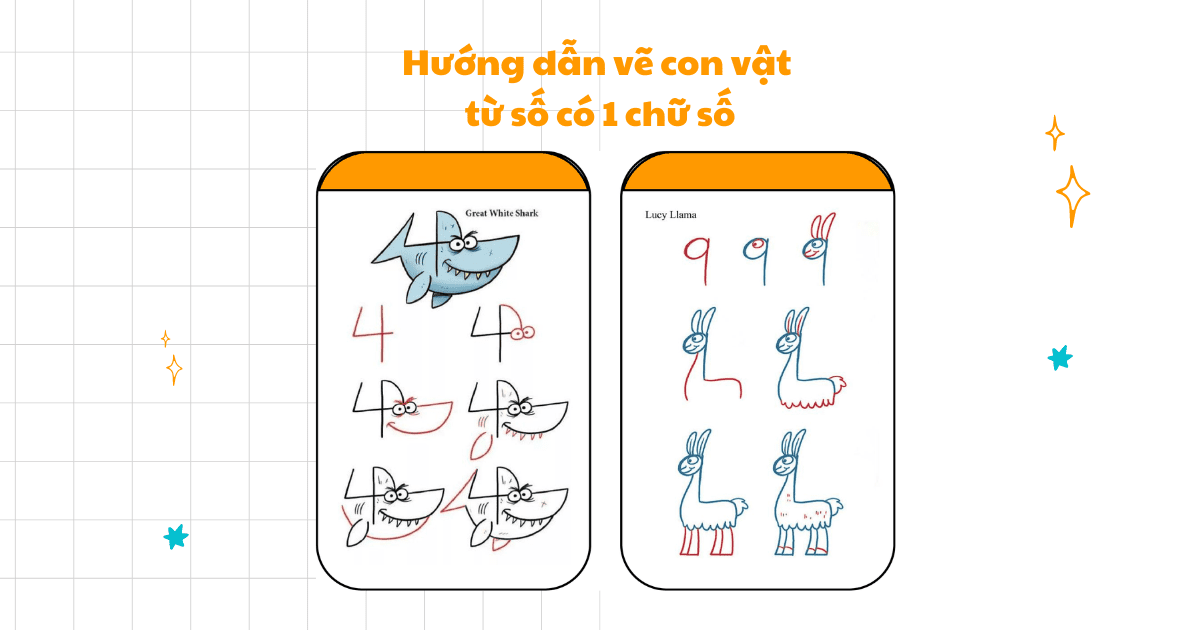 CÁCH VẼ CON VẬT BẰNG CHỮ SỐ CHO BÉ 8