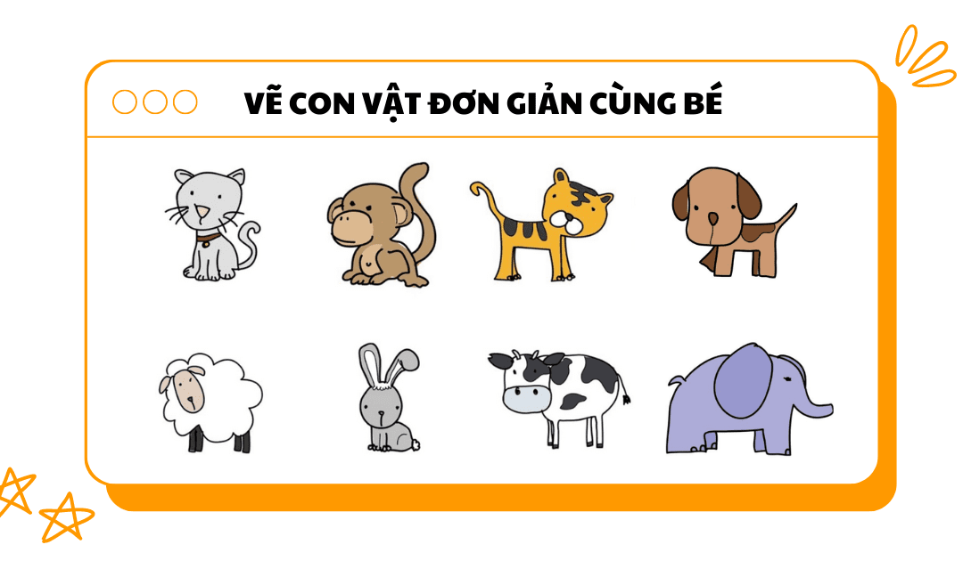 VẼ CON VẬT ĐƠN GIẢN CÙNG BÉ