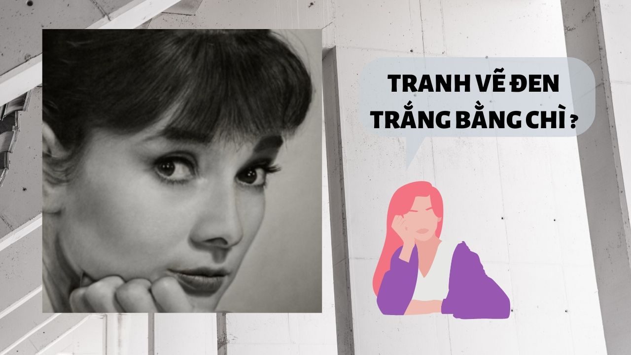 tranh vẽ trắng đen bằng bút chì