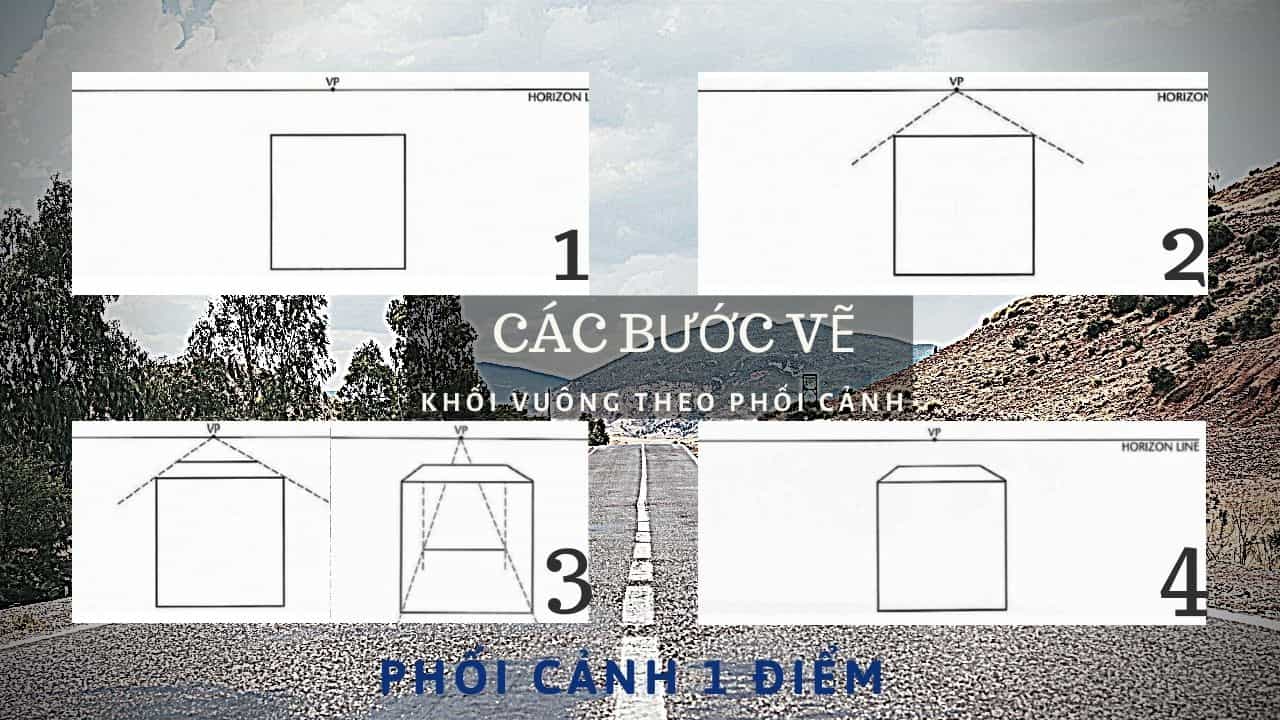 Cách vẽ khối vuông theo phối cảnh 11