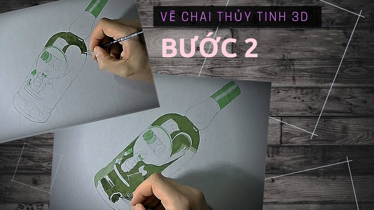 Hướng dẫn vẽ chai Thủy Tinh 3D 6